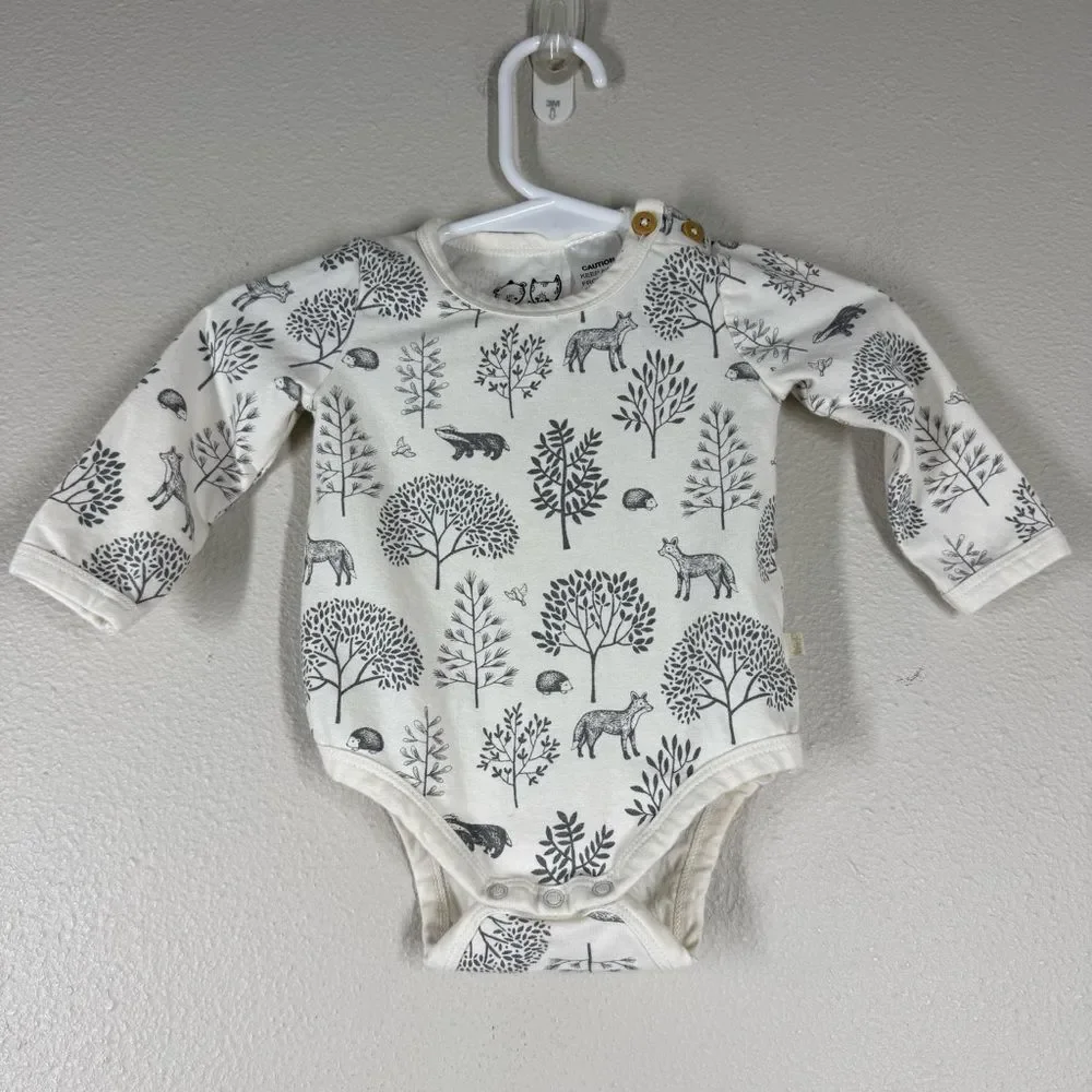 Wilson & Frenchy Organic Cotton One Piece Woodland Animals Size 3-6 Months